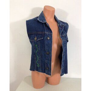 Sergio Valente Vintage Denim Vest Reworked Womens Small